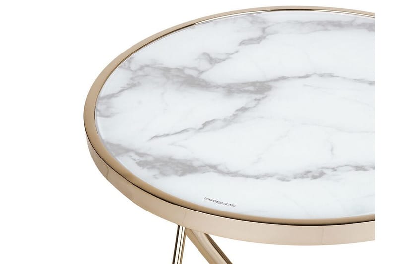 Meerah Sidobord Marmoreffekt, Vit