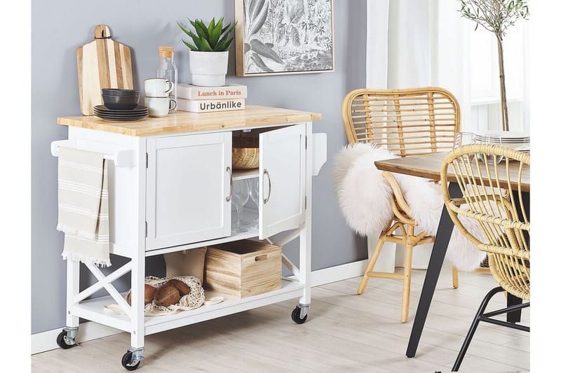 Melesse Serveringsvagn 102 cm - Vit - Möbler - Bord & matgrupper - Avlastningsbord - Brickbord & småbord