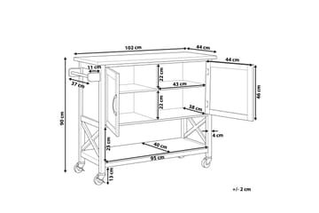 Melesse Serveringsvagn 102 cm - Vit - Möbler - Bord & matgrupper - Avlastningsbord - Brickbord & småbord