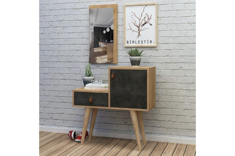 Mod Design Sidobord - Grå/Trä - Lampbord - Brickbord & småbord