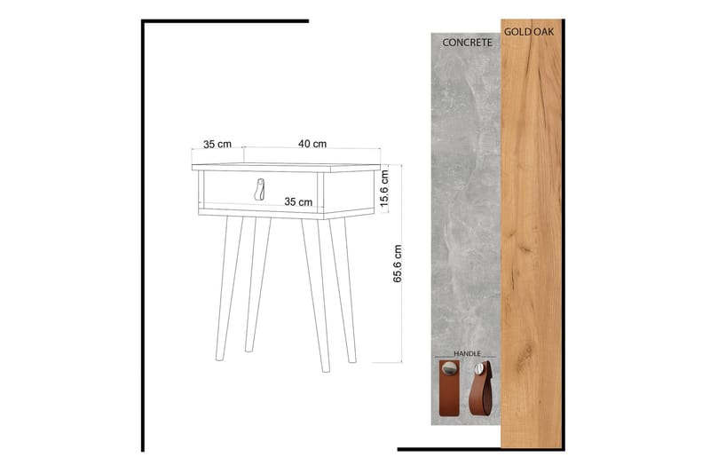 Mod Design Sidobord - Trä/Vit - Lampbord - Brickbord & småbord
