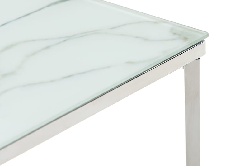 Nelly Sidobord 45 cm - Vit/Krom - Möbler - Bord & matgrupper - Avlastningsbord - Brickbord & småbord