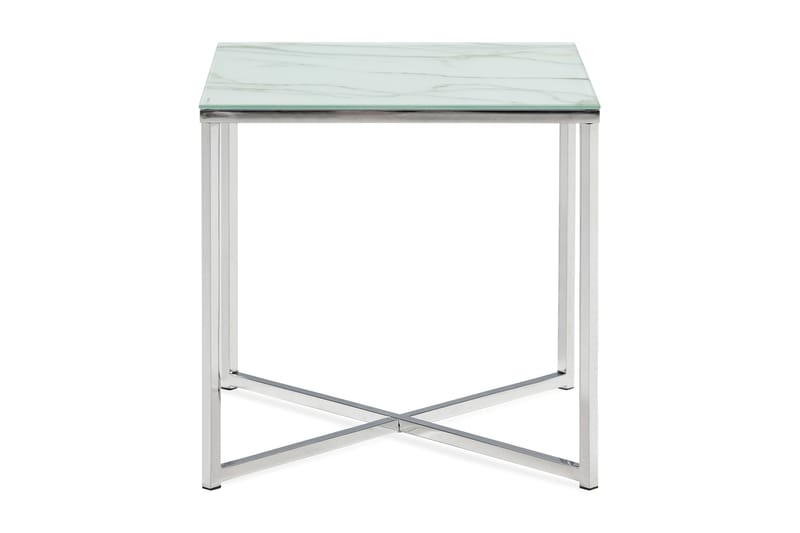 Nelly Sidobord 45 cm - Vit/Krom - Möbler - Bord & matgrupper - Avlastningsbord - Brickbord & småbord