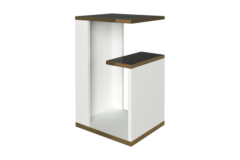 Pinneo Sidobord 35 cm - Vit|Guld|Svart - Lampbord - Brickbord & småbord