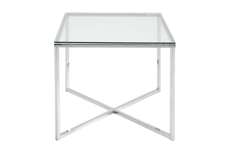 Roman Sidobord 50 cm - Glas/Krom - Lampbord - Brickbord & småbord