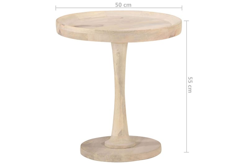 Sidobord Ã˜50x55 cm massivt mangoträ - Brun - Lampbord - Brickbord & småbord