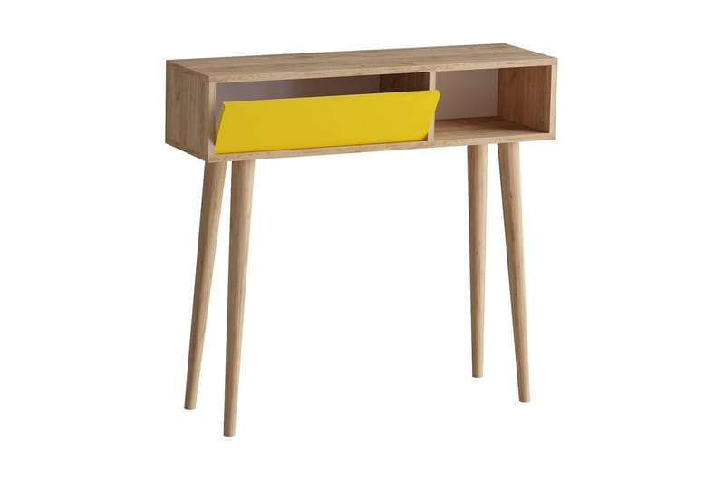 Sidobord 100 cm - Guld/Natur/Gul - Möbler - Bord & matgrupper - Avlastningsbord - Brickbord & småbord