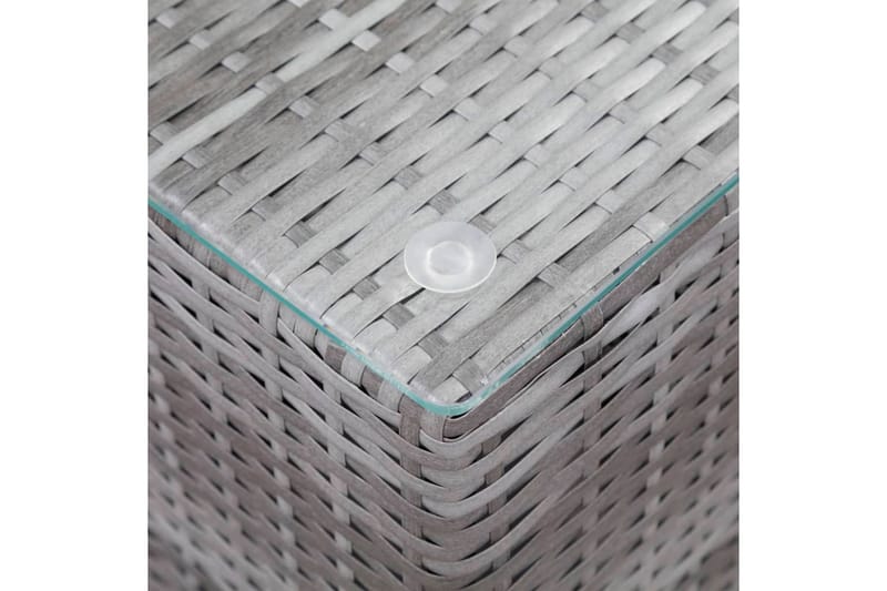 Sidobord 3 delar med glasskiva grå konstrotting - Grå - Lampbord - Brickbord & småbord