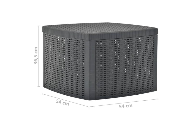 Sidobord antracit 54x54x36,5 cm plast - Grå - Möbler - Bord & matgrupper - Avlastningsbord - Brickbord & småbord