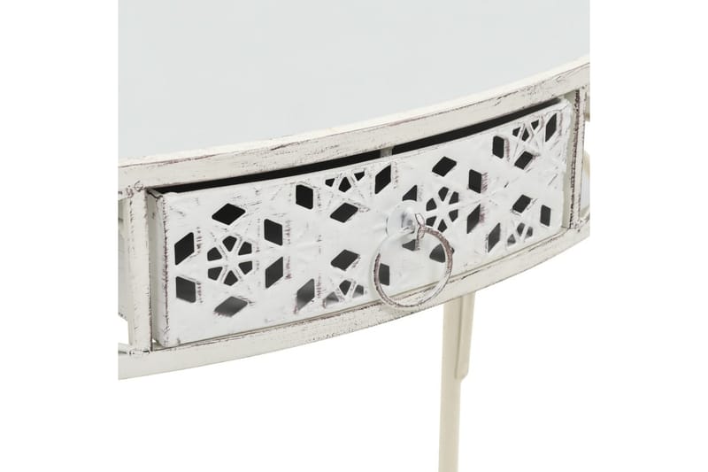 Sidobord fransk stil metall 82x39x76 cm vit - Vit - Lampbord - Brickbord & småbord