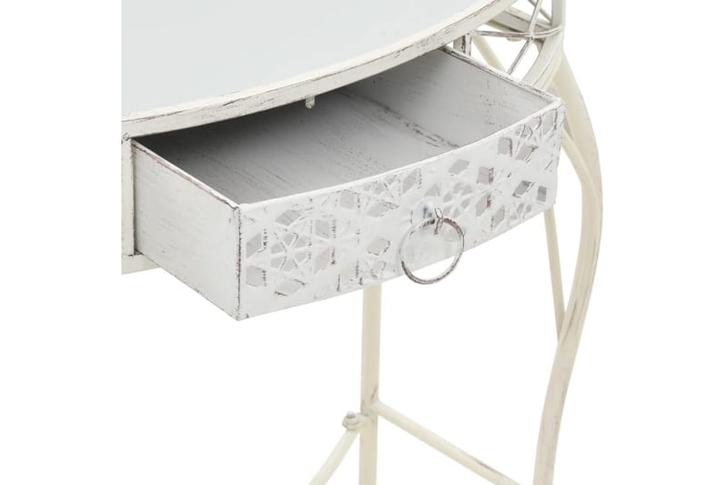 Sidobord fransk stil metall 82x39x76 cm vit - Vit - Möbler - Bord & matgrupper - Avlastningsbord - Brickbord & småbord