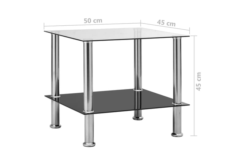 Sidobord genomskinligt 45x50x45 cm glas - Transparent - Möbler - Bord & matgrupper - Avlastningsbord - Brickbord & småbord