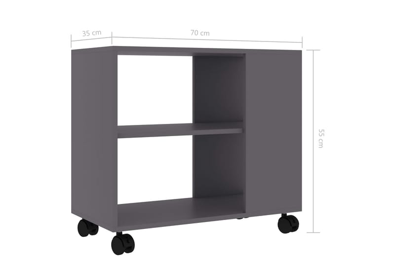 Sidobord grå 70x35x55 cm spånskiva - Grå - Möbler - Bord & matgrupper - Avlastningsbord - Brickbord & småbord