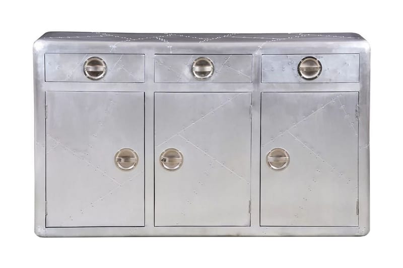 Sidobord i aluminium Aviator med 3 lådor - Silver - Möbler - Bord & matgrupper - Avlastningsbord - Brickbord & småbord