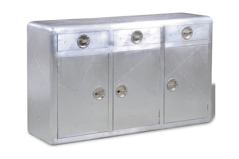 Sidobord i aluminium Aviator med 3 lådor - Silver - Möbler - Bord & matgrupper - Avlastningsbord - Brickbord & småbord