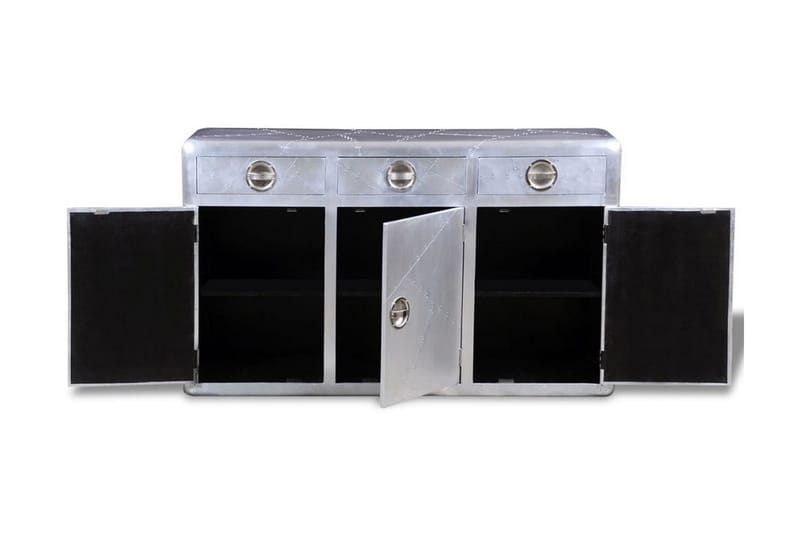 Sidobord i aluminium Aviator med 3 lådor - Silver - Möbler - Bord & matgrupper - Avlastningsbord - Brickbord & småbord