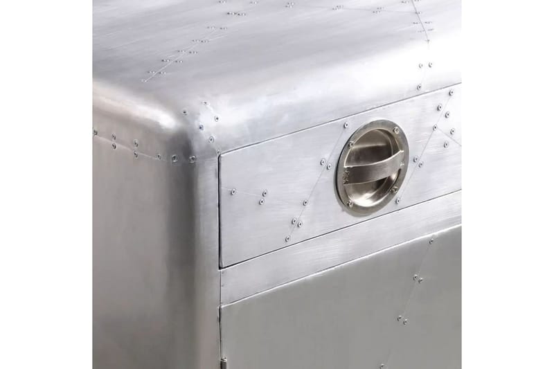 Sidobord i aluminium Aviator med 3 lådor - Silver - Lampbord - Brickbord & småbord