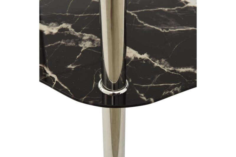Sidobord med 2 hyllor transparent/svart 38x38x50 cm härdat g - Grå - Lampbord - Brickbord & småbord