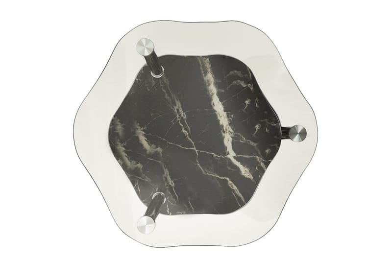 Sidobord med 2 hyllor transparent/svart 38x38x50 cm härdat g - Grå - Möbler - Bord & matgrupper - Avlastningsbord - Brickbord & småbord