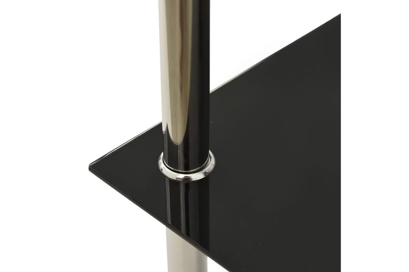 Sidobord med 2 hyllor transparent/svart 38x38x50 cm härdat g - Orange - Lampbord - Brickbord & småbord