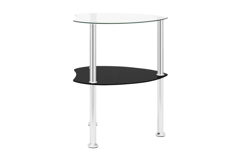 Sidobord med 2 hyllor transparent/svart 38x38x50 cm härdat g - Transparent - Möbler - Bord & matgrupper - Avlastningsbord - Brickbord & småbord