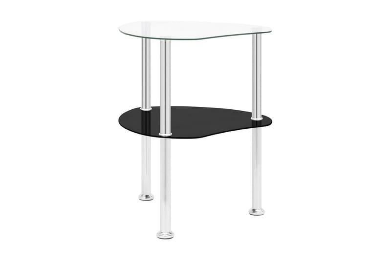 Sidobord med 2 hyllor transparent/svart 38x38x50 cm härdat g - Transparent - Möbler - Bord & matgrupper - Avlastningsbord - Brickbord & småbord
