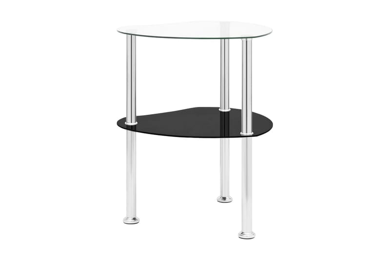 Sidobord med 2 hyllor transparent/svart 38x38x50 cm härdat g - Transparent - Möbler - Bord & matgrupper - Avlastningsbord - Brickbord & småbord