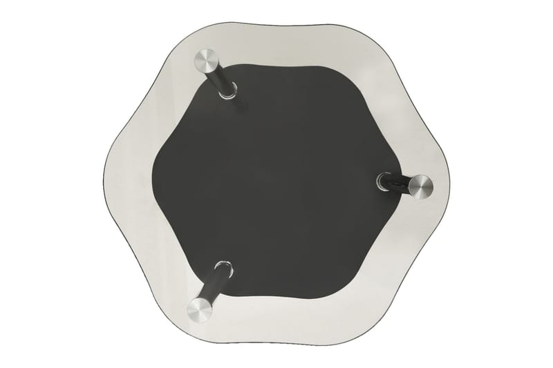 Sidobord med 2 hyllor transparent/svart 38x38x50 cm härdat g - Vit - Möbler - Bord & matgrupper - Avlastningsbord - Brickbord & småbord