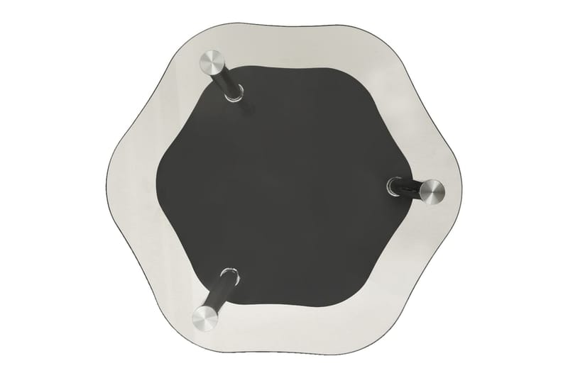 Sidobord med 2 hyllor transparent/svart 38x38x50 cm härdat g - Vit - Lampbord - Brickbord & småbord