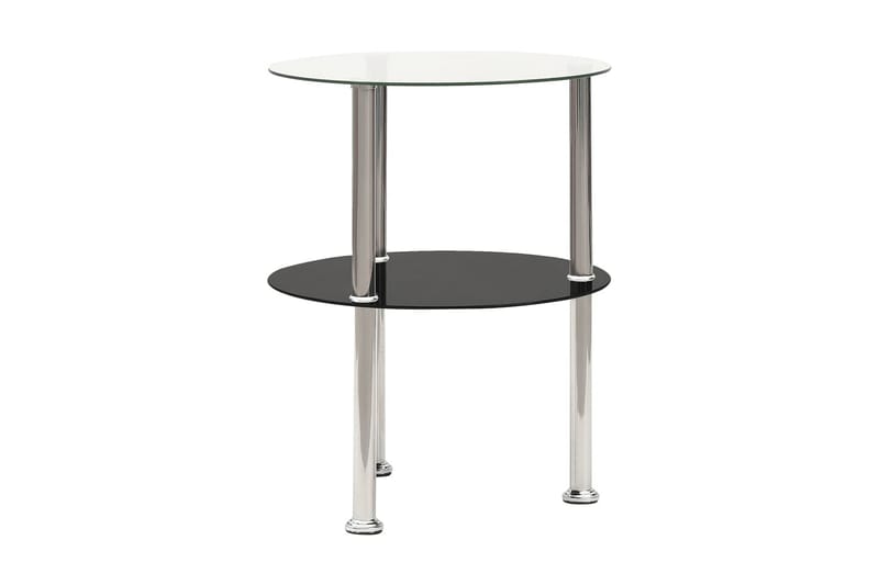 Sidobord med 2 hyllplan genomskinligt & svart 38 cm härdat g - Svart - Möbler - Bord & matgrupper - Avlastningsbord - Brickbord & småbord