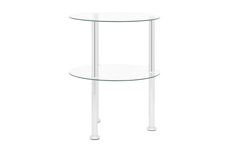 Sidobord med 2 hyllplan genomskinligt 38 cm härdat glas - Transparent - Möbler - Bord & matgrupper - Avlastningsbord - Brickbord & småbord