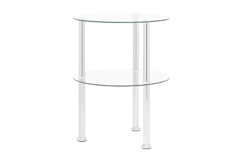 Sidobord med 2 hyllplan genomskinligt 38 cm härdat glas - Transparent - Möbler - Bord & matgrupper - Avlastningsbord - Brickbord & småbord