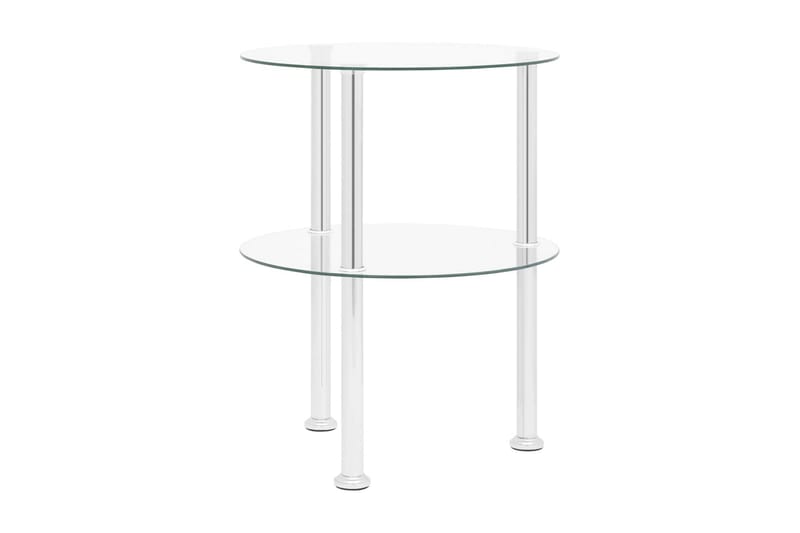 Sidobord med 2 hyllplan genomskinligt 38 cm härdat glas - Transparent - Möbler - Bord & matgrupper - Avlastningsbord - Brickbord & småbord