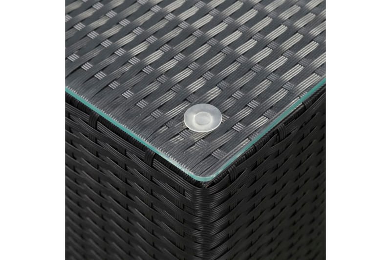 Sidobord med glasskiva svart 35x35x52 cm konstrotting - Svart - Lampbord - Brickbord & småbord