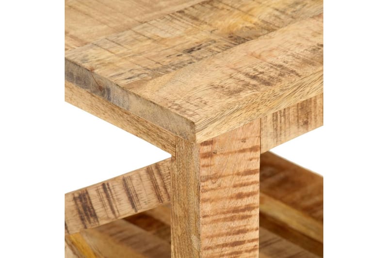 Sidobord med hjul 40x40x42 cm grovt mangoträ - Brun - Möbler - Bord & matgrupper - Avlastningsbord - Brickbord & småbord