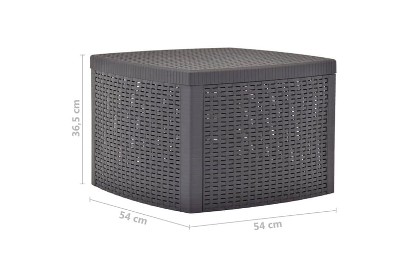 Sidobord mocka 54x54x36,5 cm plast - Grå - Lampbord - Brickbord & småbord