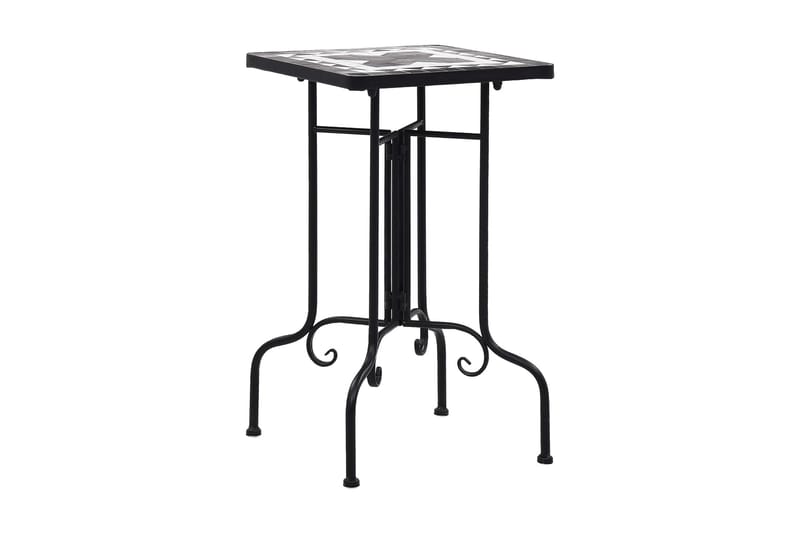 Sidobord mosaik svart och vit keramik - Svart - Utemöbler - Utebord & trädgårdsbord - Cafebord