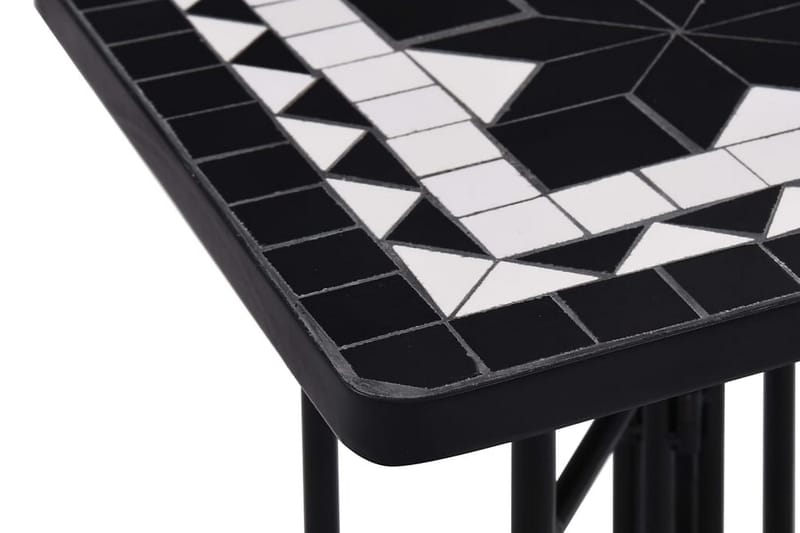 Sidobord mosaik svart och vit keramik - Svart - Utemöbler - Utebord & trädgårdsbord - Cafebord