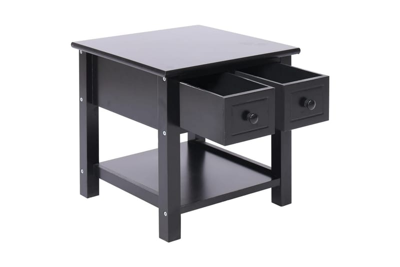 Sidobord svart 40x40x40 cm paulownia - Svart - Lampbord - Brickbord & småbord