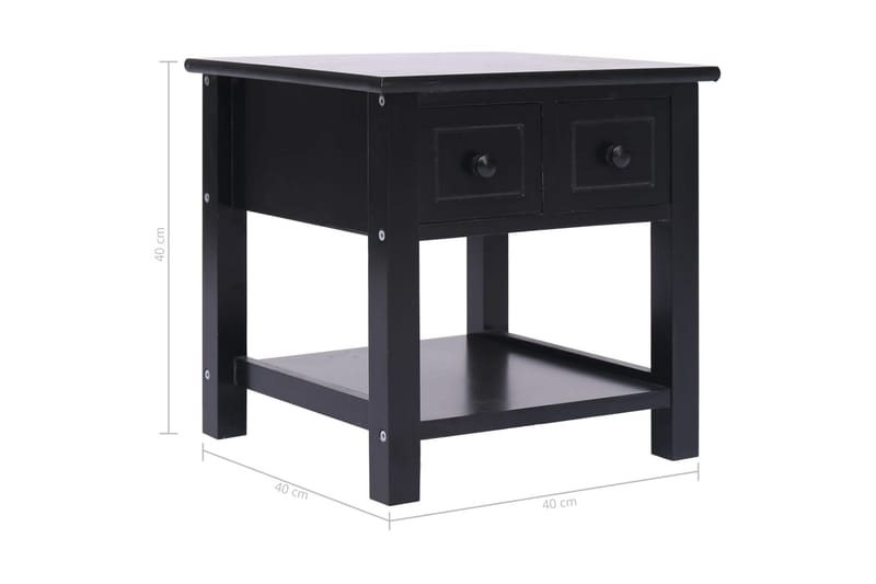 Sidobord svart 40x40x40 cm paulownia - Svart - Möbler - Bord & matgrupper - Avlastningsbord - Brickbord & småbord