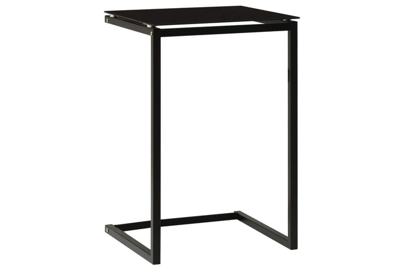 Sidobord svart 40x40x60 cm härdat glas - Svart - Lampbord - Brickbord & småbord