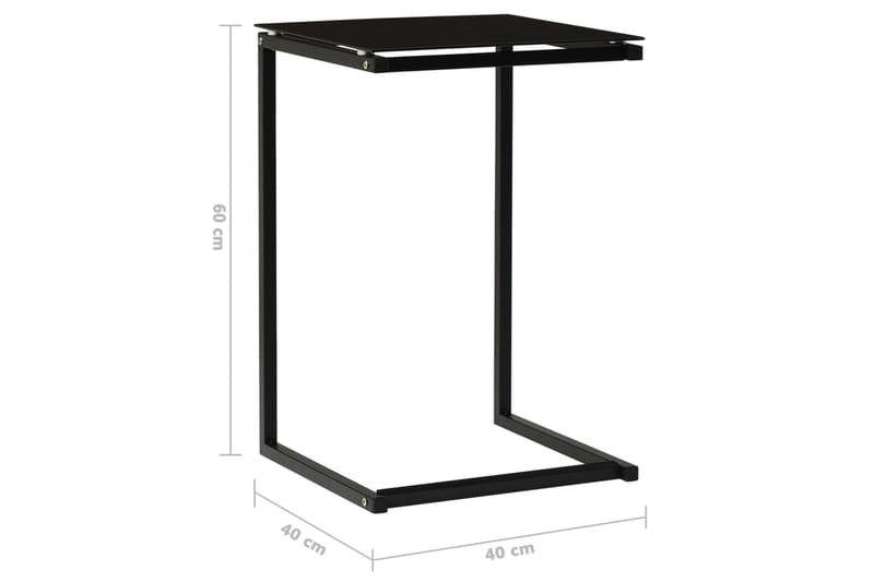 Sidobord svart 40x40x60 cm härdat glas - Svart - Möbler - Bord & matgrupper - Avlastningsbord - Brickbord & småbord