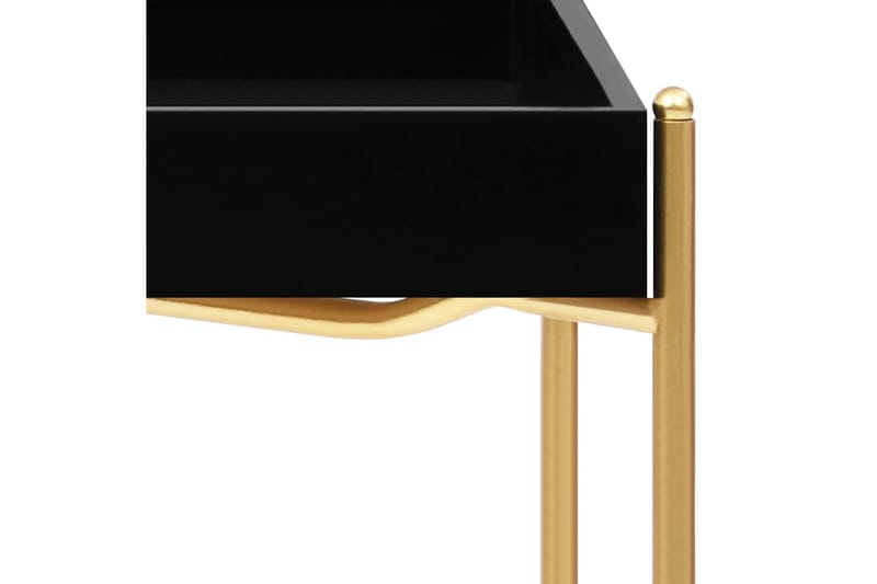 Sidobord svart och guld 38x38x38,5 cm MDF - Svart - Lampbord - Brickbord & småbord
