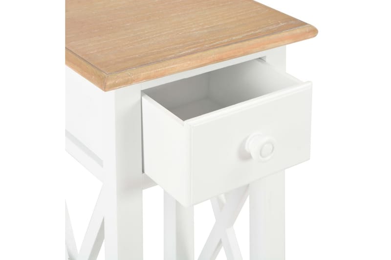 Sidobord vit 27x27x65,5 cm trä - Vit - Lampbord - Brickbord & småbord