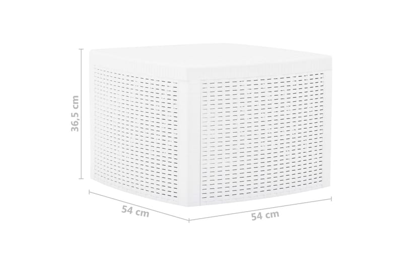 Sidobord vit 54x54x36,5 cm plast - Vit - Lampbord - Brickbord & småbord