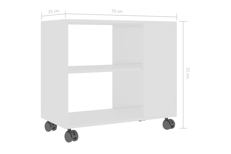 Sidobord vit 70x35x55 cm spånskiva - Vit - Lampbord - Brickbord & småbord