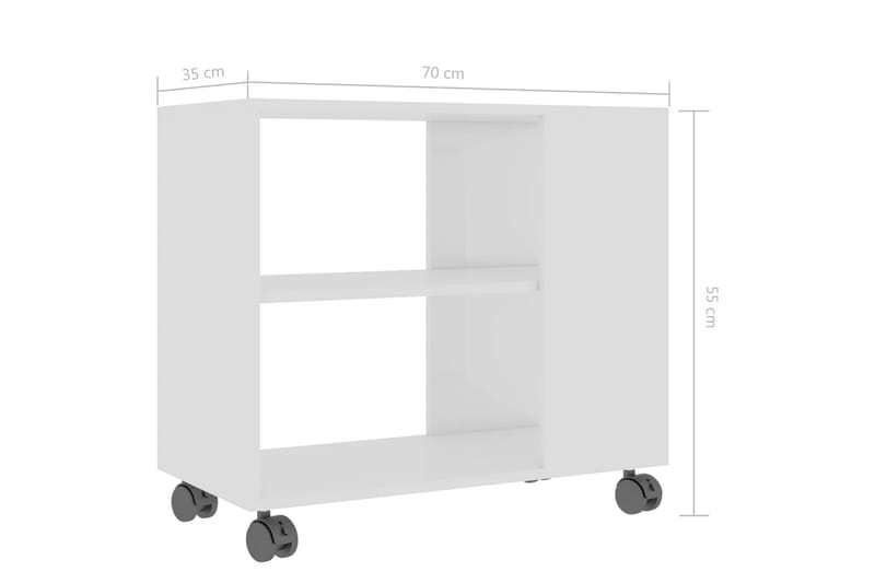 Sidobord vit högglans 70x35x55 cm spånskiva - Vit - Möbler - Bord & matgrupper - Avlastningsbord - Brickbord & småbord