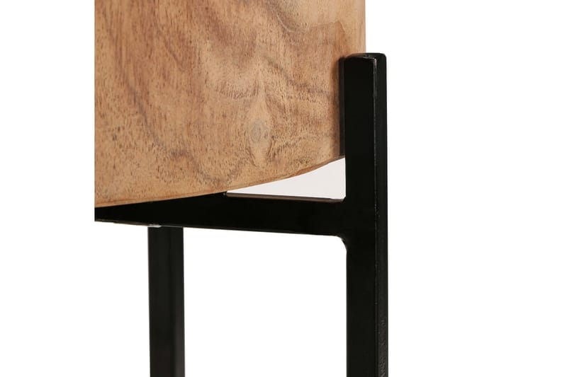 Sidobordsset 2 delar massivt akaciaträ - Brun - Lampbord - Brickbord & småbord