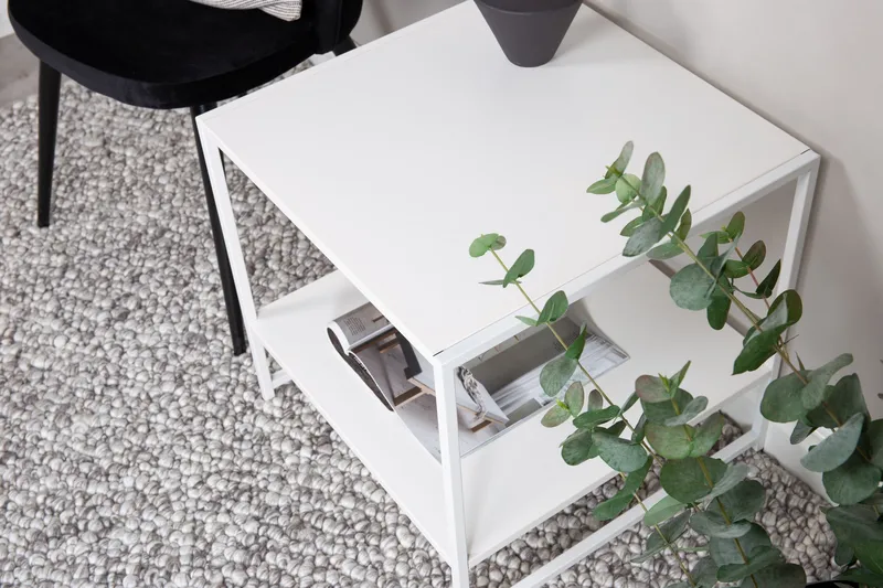 Staal Sidobord med Hylla - Vit - Möbler - Bord & matgrupper - Avlastningsbord - Brickbord & småbord