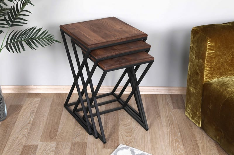 Tutana Brickbord 40 cm - Mörkbrun/Svart - Brickbord & småbord